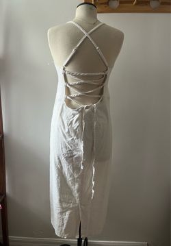 Wild Fable White Open Back Midi Dress Size 16 (xl)