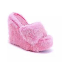 Pink Furry Heels 
