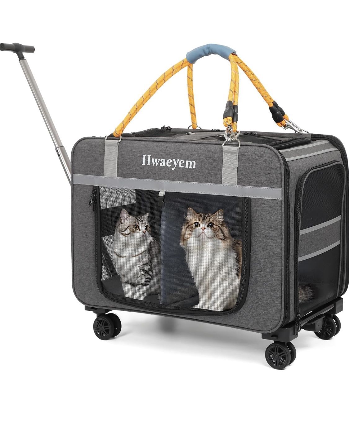 Amazing Deal!! HWAEYEM Extra Large Pet Cat Carrier with Wheels