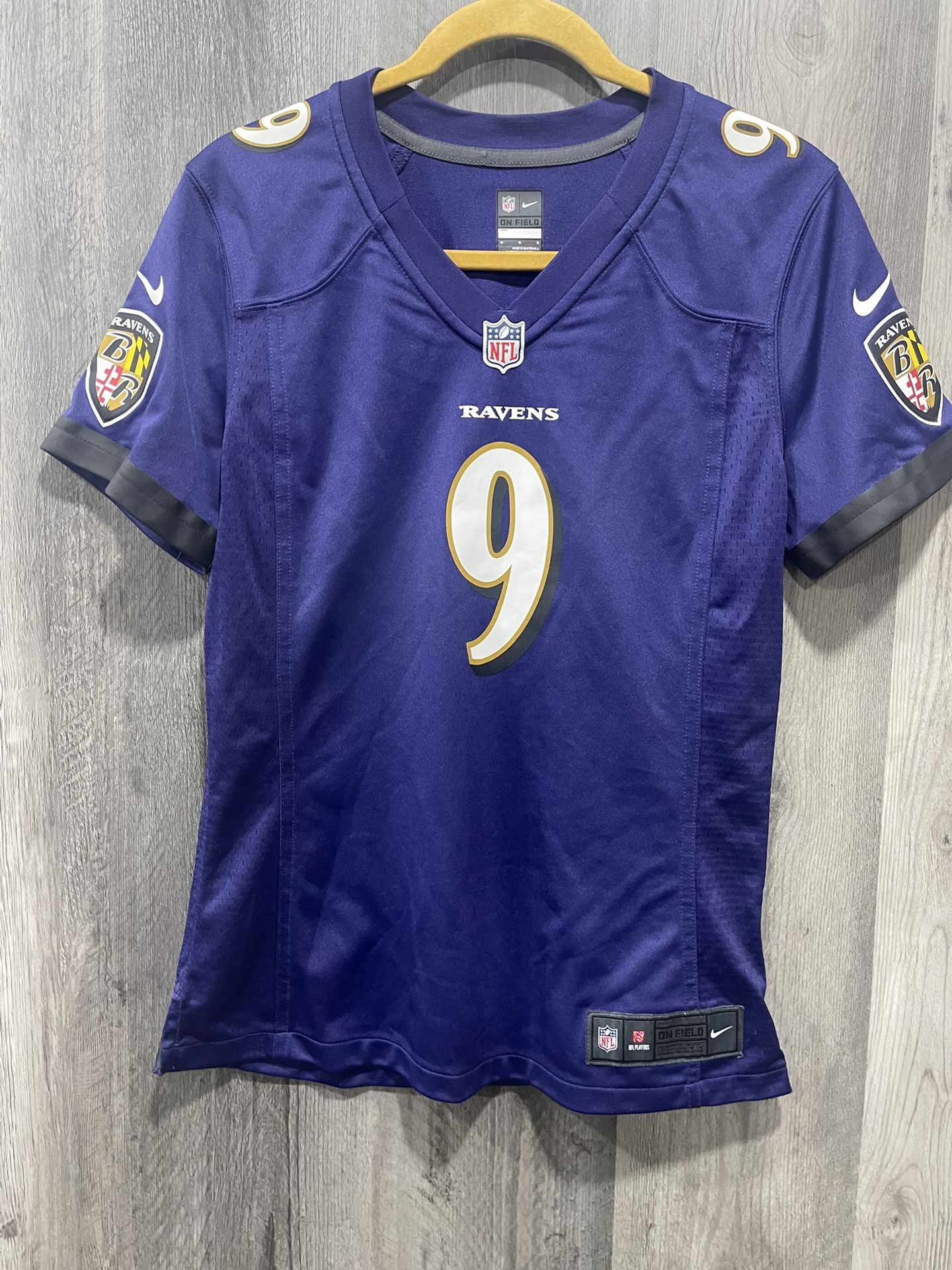 Nike On Field Baltimore Ravens Justin Tucker #9 Purple Men’s Jersey Size Med