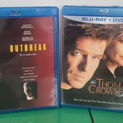 Rene Russo Blu-ray LOT: Outbreak [Single Disc] + Thomas Crown Affair [Blu-ray/DVD]