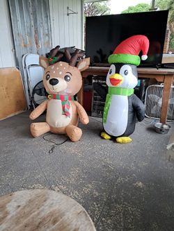 Plug in with light inflatable christmas decorations