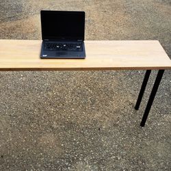 IKEA Compact Slim Wood Table School Dorm Office Desk Removable Legs - Laptop-friendly Narrow Depth