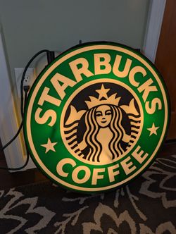 Vintage Lighted Starbucks Sign 