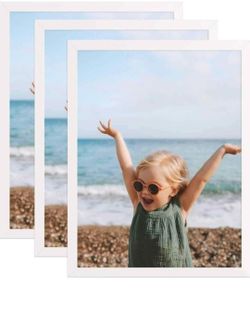 White Wood Picture Frames Set of 3