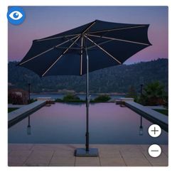 Sunvilla 10' Round Solar LED Market Umbrella