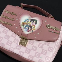 Sailormoon Sailor Guardians Group Pink Crossbody Bag