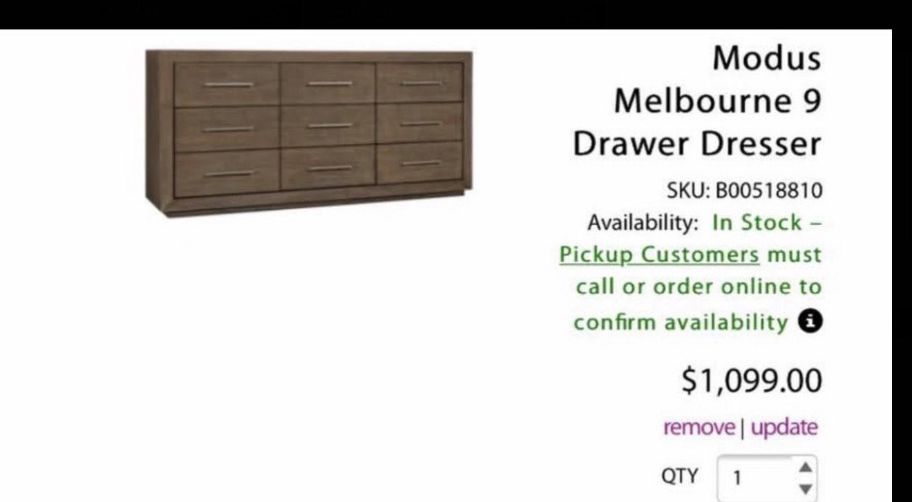 Modern Dresser and Nightstand set from Jordan's furniture