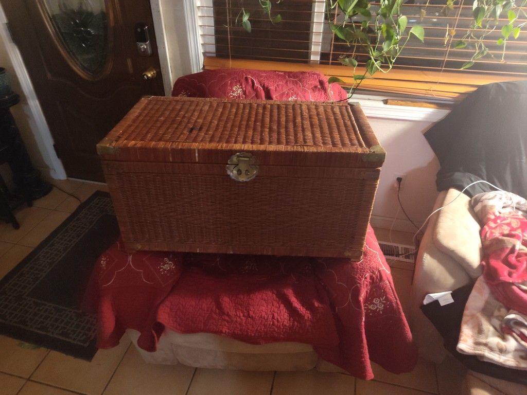 Vintage Handwoven Wrecker Chest With Bass Hardware