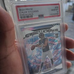Caleb Williams Chicago Bears Gem Mt 10 #25 2024 Prizm Fireworks 