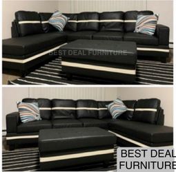 New Sectional + Storage Ottoman  — Left or Right Chaise — Delivery Available  