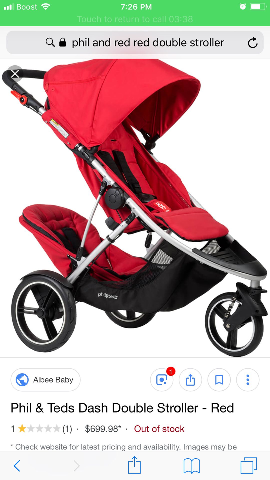 Phil and Teds double dash stroller