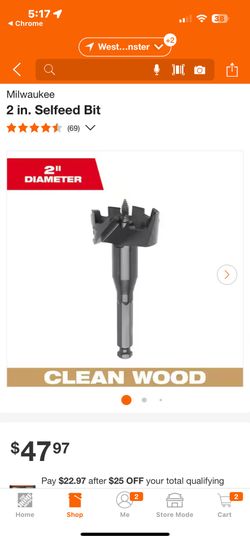 milwaukee Drill Bit 48-25-2002 2” New  Tool