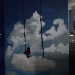 Girl on Cloud Swing - 8x10
