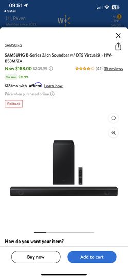 SAMSUNG deals HW-B53M/ZA 2.1ch Soundbar w/ DTS Virtual