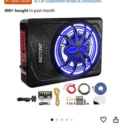 2025 Upgraded 10"1200W Slim Under Seat Powered Car Subwoofer