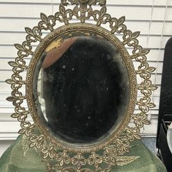 Antique French Bronze Mirror,