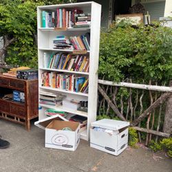 3 Large White Bookcases 