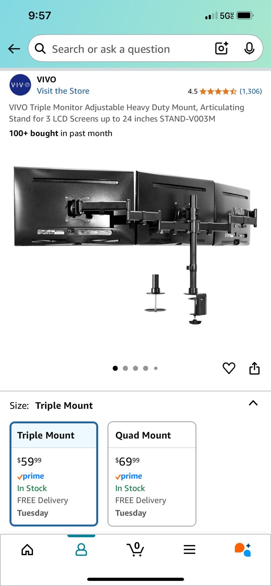 VIVO Triple Monitor Mount