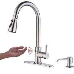 Touchless Control: Motion infrared sensor delivers exceptional hands free touchless convenience. Supports touchless on/off Faucet within 3.14inch rang