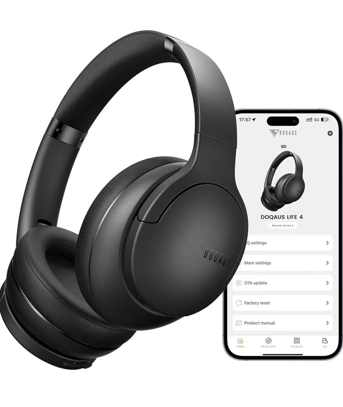 Bluetooth Headphones Over Ear Wireless, 90H Playtime, BT 5.4, 9 EQ Modes via App