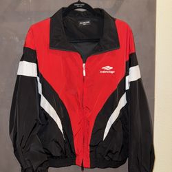 $450 SIZE S | Balenciaga Sports 3B Track Jacket Black Red