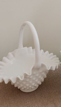 Fenton Milk Glass Basket
