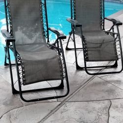 x2 zero gravity lounge chairs fold up portable and comfy pool deck balcony beach boat dock lawn yard