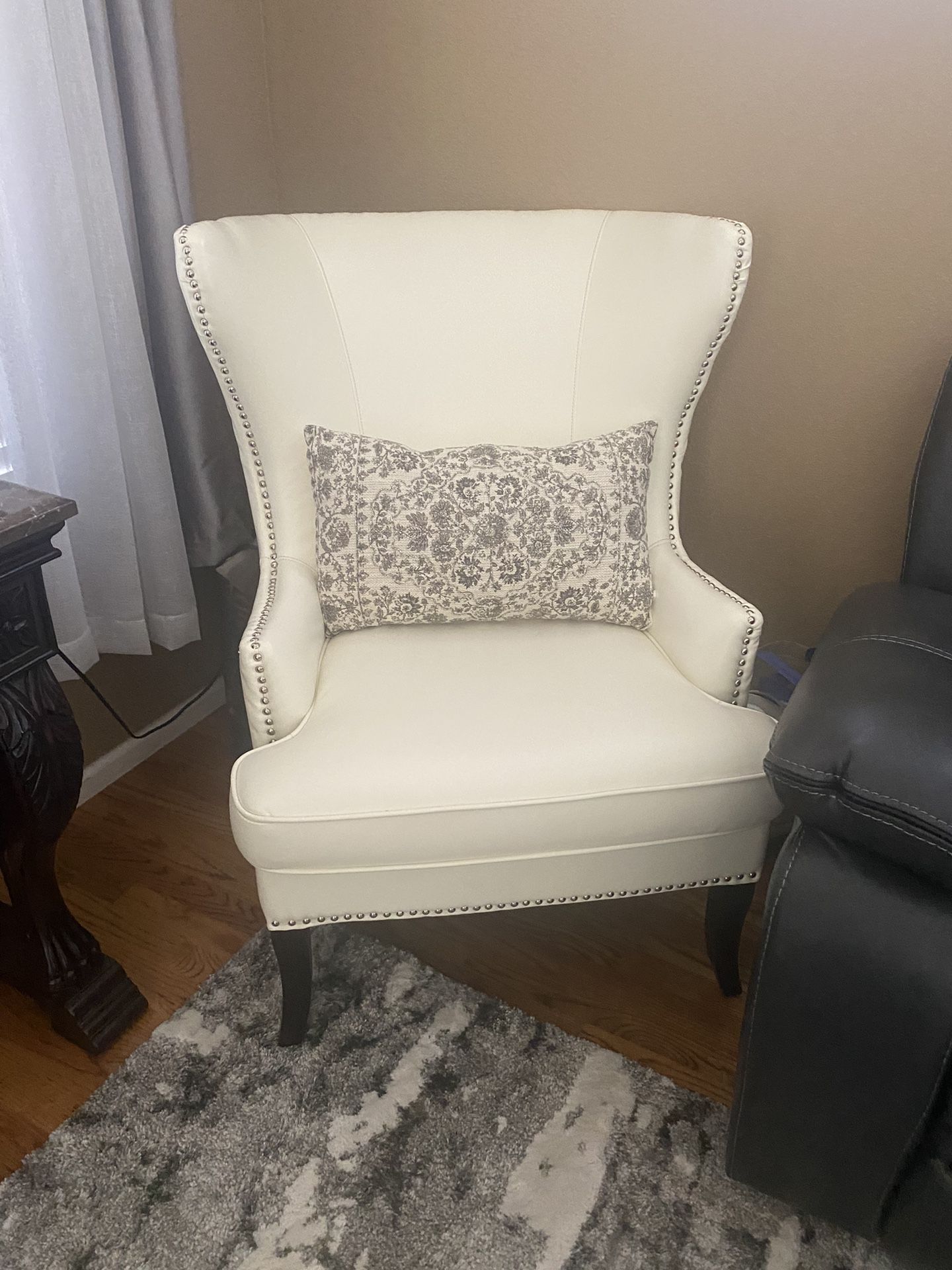 White Leather Accent Chairs