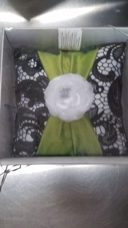 Green black ring bearer pillow