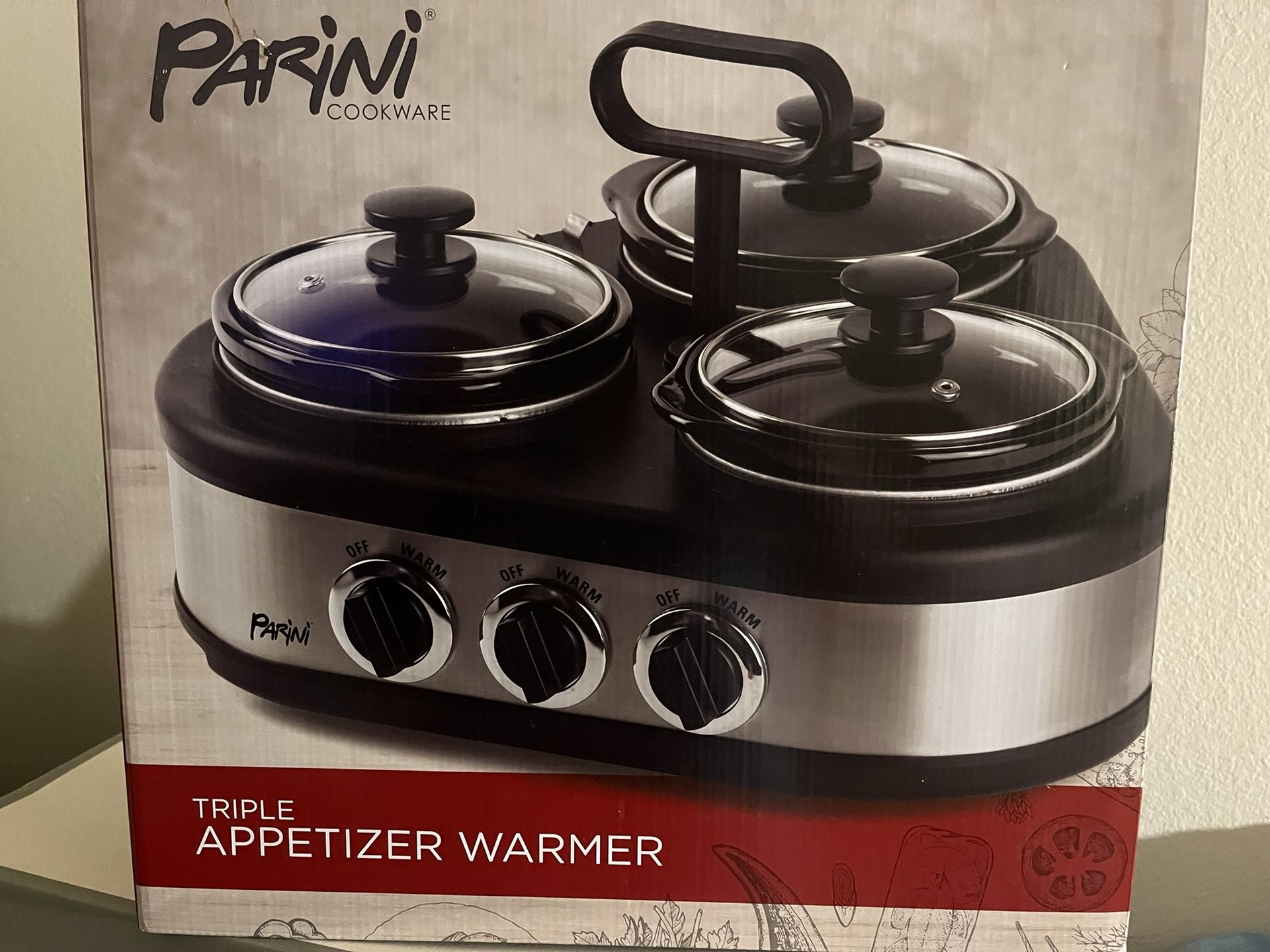 Parini Cookware Trio 3 1 Qt Appetizer Warmer NEW Never Been Used Kitchen Dining