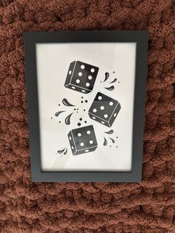 Framed Dice Wall Art Print 6x8