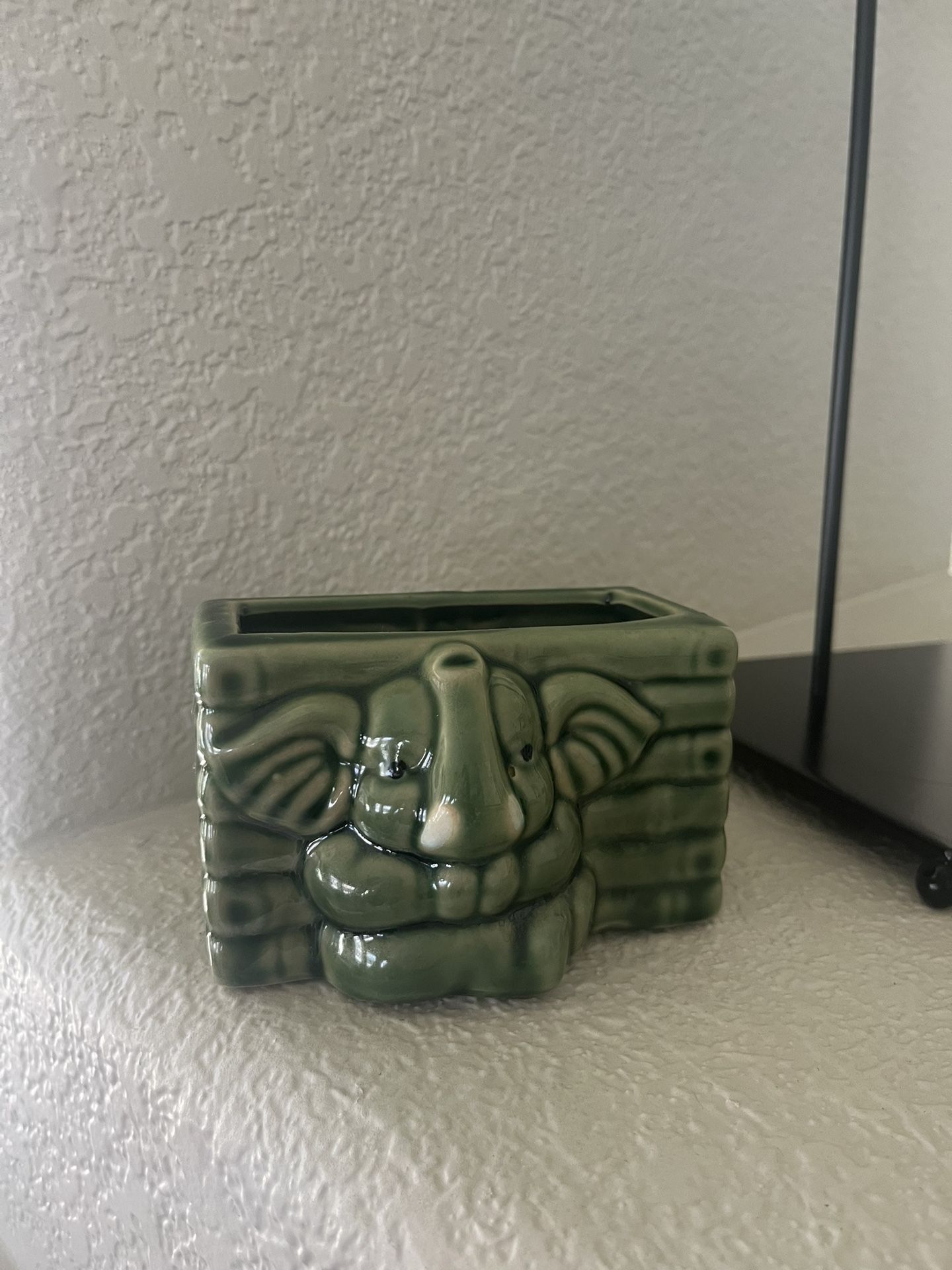Green Elephant Ceramic Planter Pot