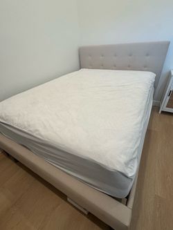 Queen bed frame and pillow top mattress