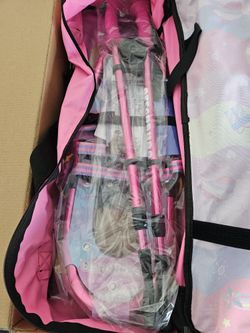 Kids Snowshoes With Poles And Storage Bag, Pink