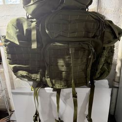 TAC Force Olive Green Tactical Backpack Adjustable Straps MOLLE Webbing Pockets