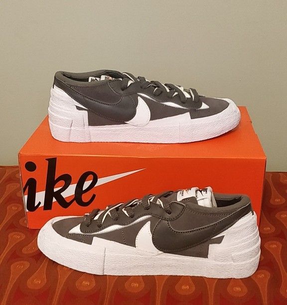 Nike Sacai Blazer Low Iron Grey Size 7.5