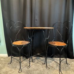 Antique Ice Cream Table And Chairs 