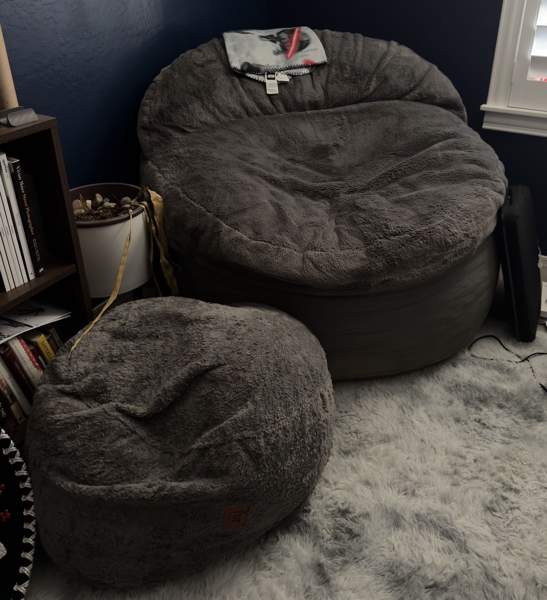 Corduroy Bean bag chair w/ottoman 