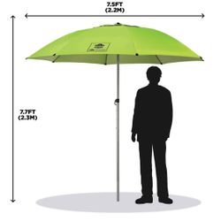 New Other Ergodyne SHAX 6100 Industrial 7.7’ H Polyester Hi-Vis Lime Umbrella