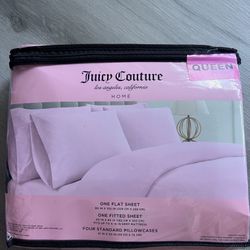Juice Couture Pink Sheet Set Queen 