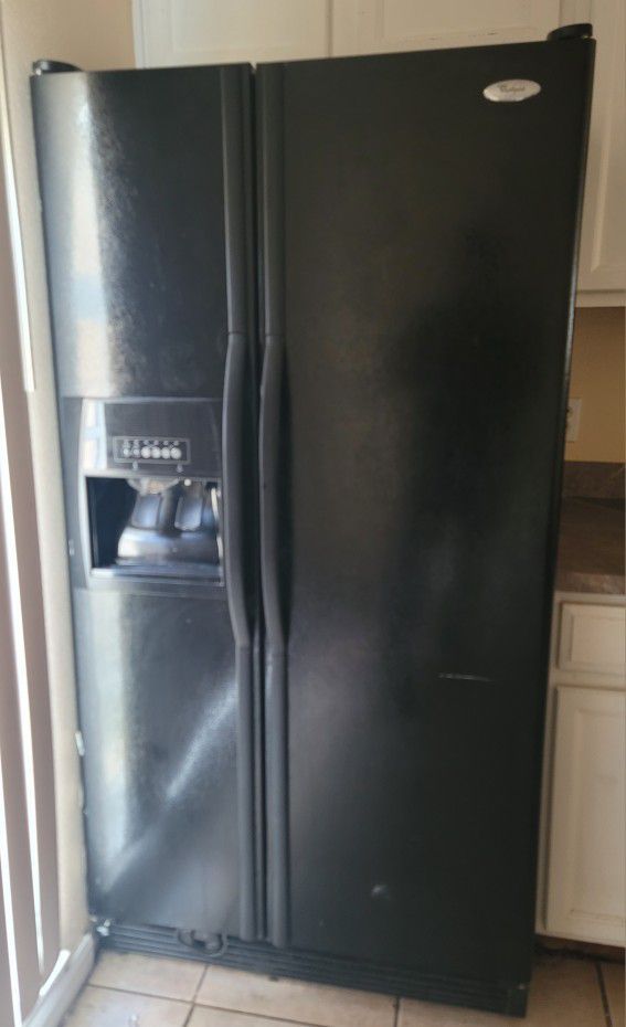 Black Whirlpool Side By Side Refrigerator