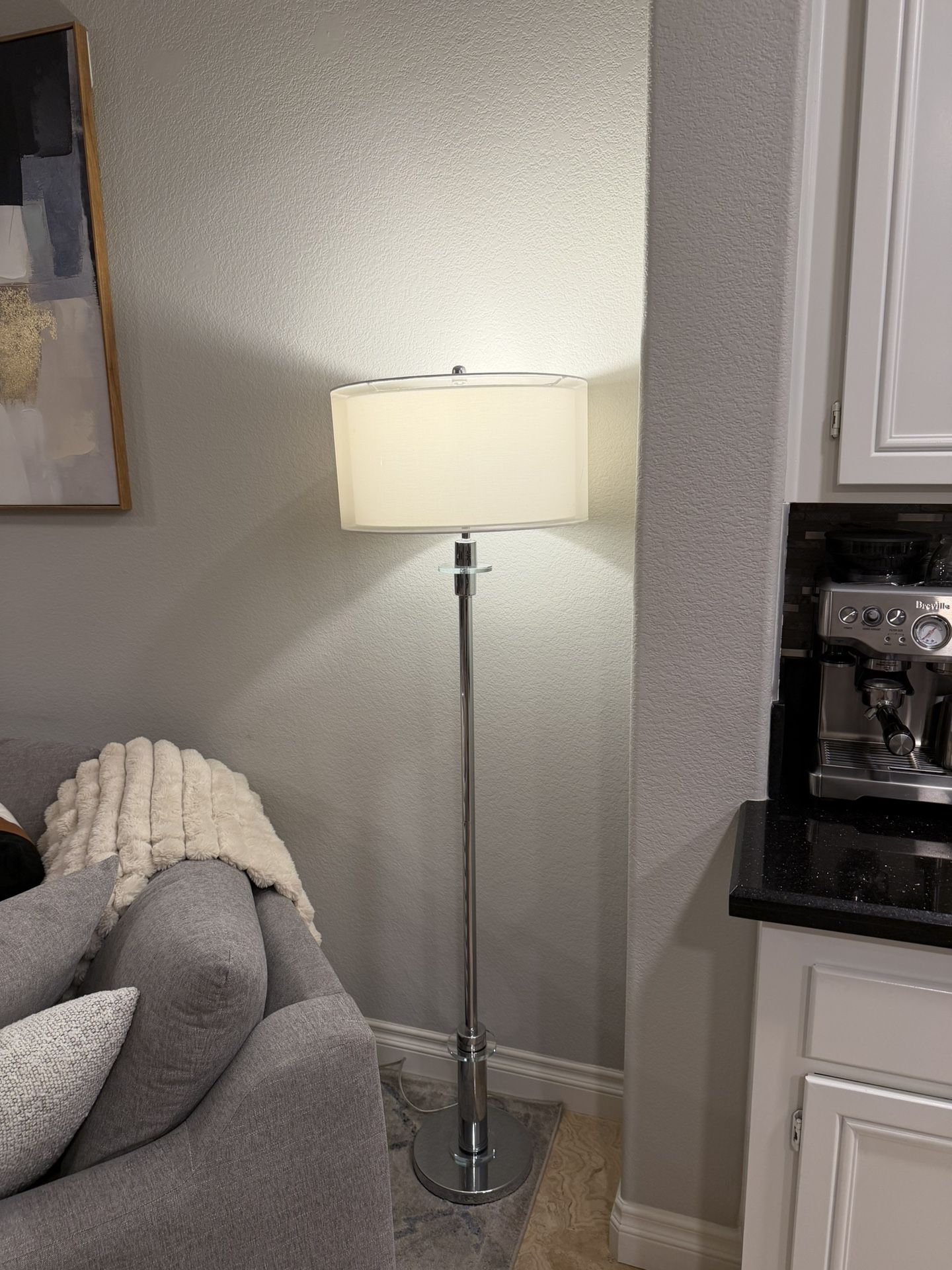 Living Room Lamp Silver 61.5” tall x 10” Wide Base