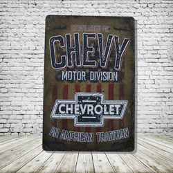 Chevrolet Vintage Style Antique Collectible Tin Metal Sign Wall Decor