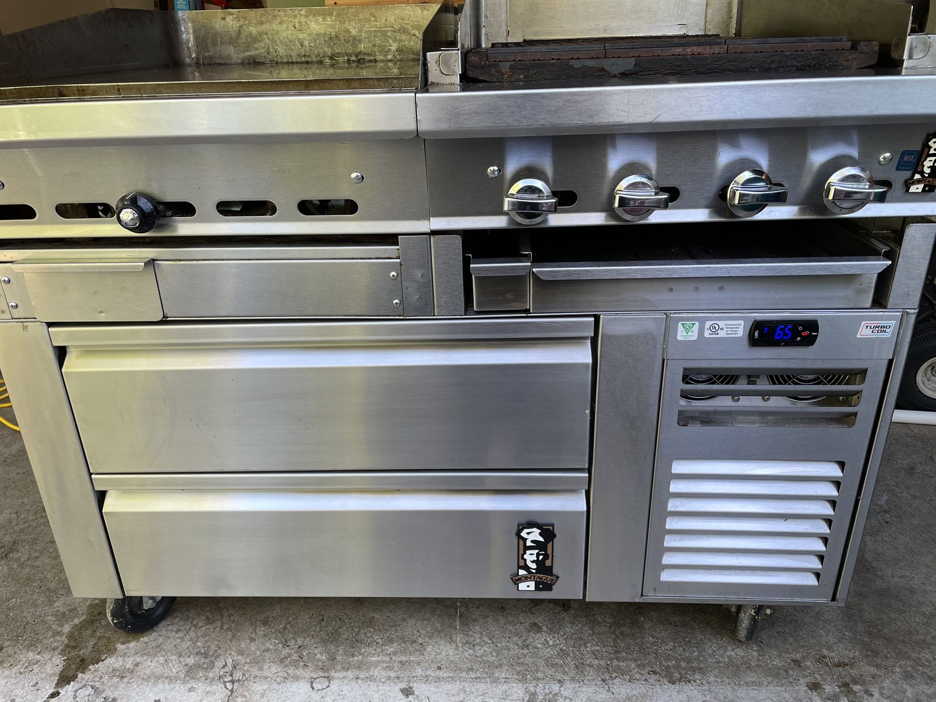 48” Montague Commercial Grill Griddle W Cooling Drawers for Sale in