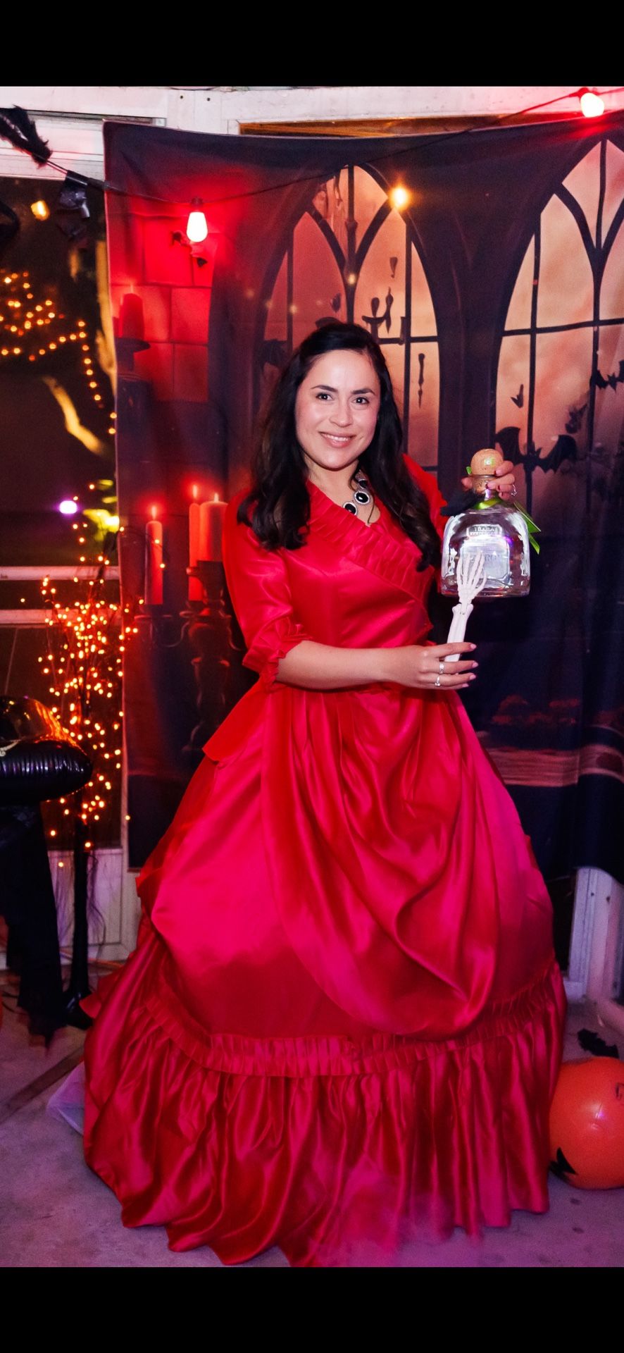 Women's Victorian Gothic Red Bustle Gown Dress Vampire Mina Harker Cosplay Costume