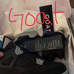 Size 9 Black Canvas Jordan 4’s