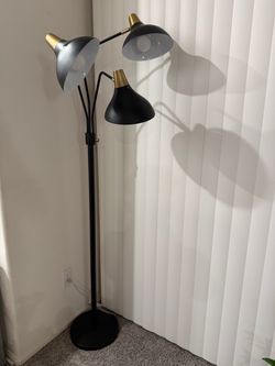 3-Head Black and Gold Floor Lamp