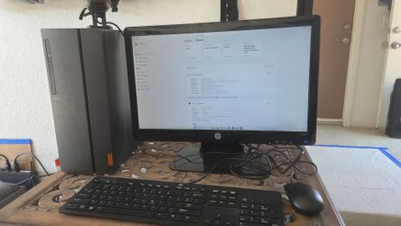 Desktop Lenovo ideacenter AMD 8Ram 128SSD 20" Camera-Keyboard-Mouse Win 11-Office