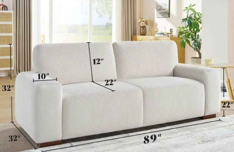 Corduroy Couch Sofa 3-seater
